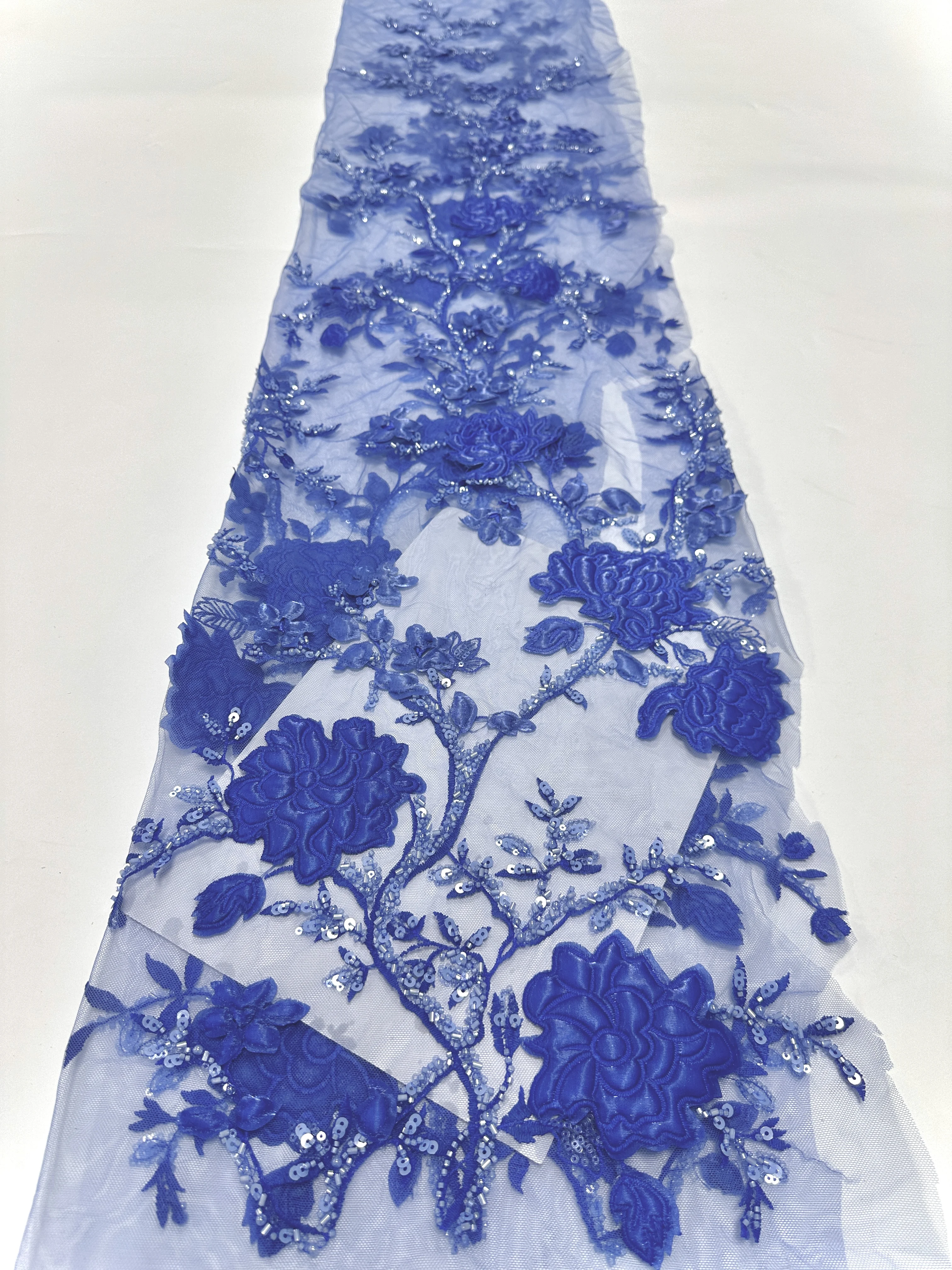 

Fashion French African Tulle Lace Fabric Sequins 2025 High Quality Soft tulle Beads Embroidery Nigerian Fabric For Dress Party