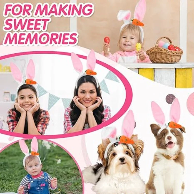 1-20 قطعة آذان أرنب الجزرة الإبداعية غسل عقال عيد الفصح هيرباند غطاء الرأس لطيف تأثيري إكسسوارات الشعر ديكور الحفلات