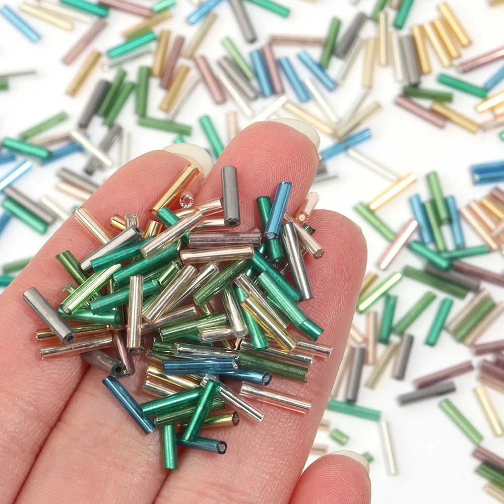 10/50g 9mm Charm Czech Glass Beads Cylindrical Tube Bugle Spacer Beads For Clothing Home Decoration Making DIY Crafts Supplies