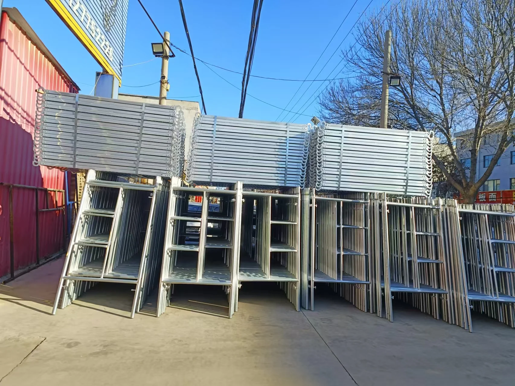 Specialized Production Telescopic Scaffold Safeway Ladder h Frame Scaffolding for Construction Steel