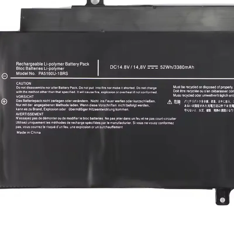 PA5160U-1BRS Laptop Battery For Toshiba KIRAbook 13 KIRA-10D KIRA-101 KIRA-102 KIRA-AT01S 52Wh 3380mAh 14.8V