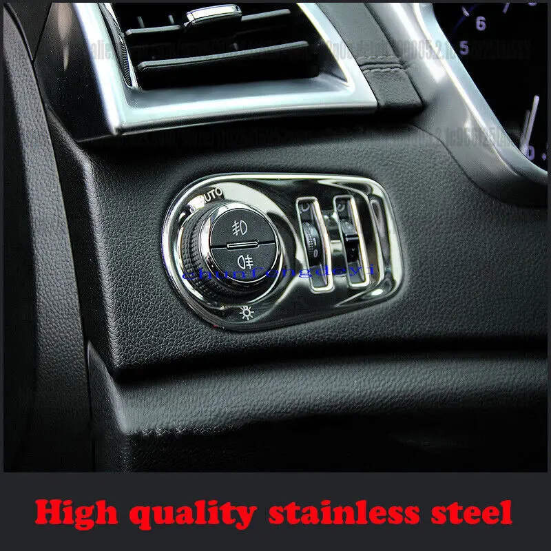 

For Cadillac SRX 2010-2016 Stainless Steel Headlight control panel decoration car acesssories