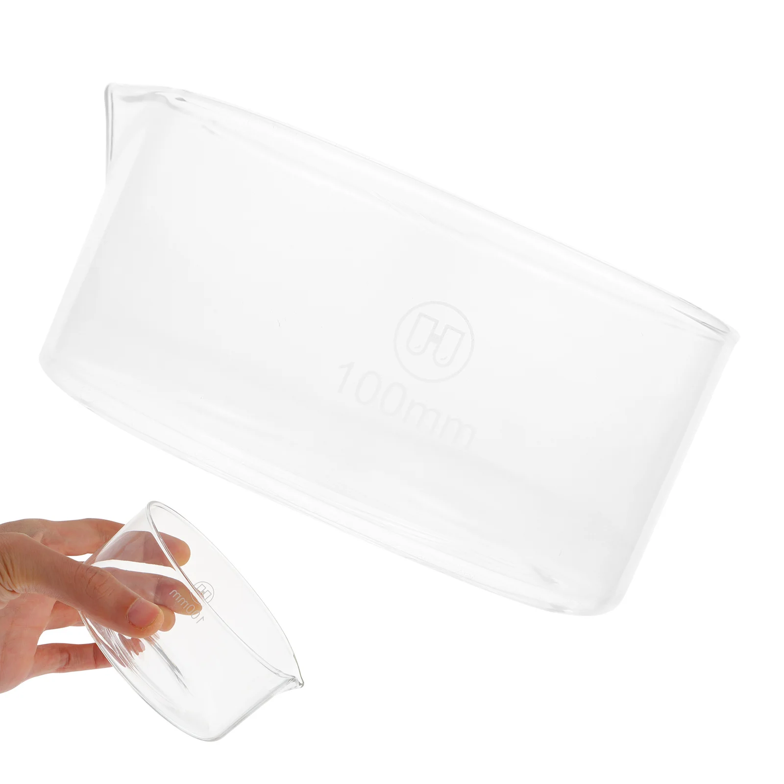 

1Pcs Glass Crystallizing Dish with Spout for Laboratory School Home Use Heat Resistant Flat Bottom Crystallizing Dish