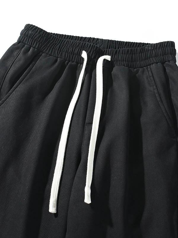 

American Casual Sle 00% Cotton Fce Lined Thiened Men's Autumn Winter Loose Fit Versatile Commuter Long Pants