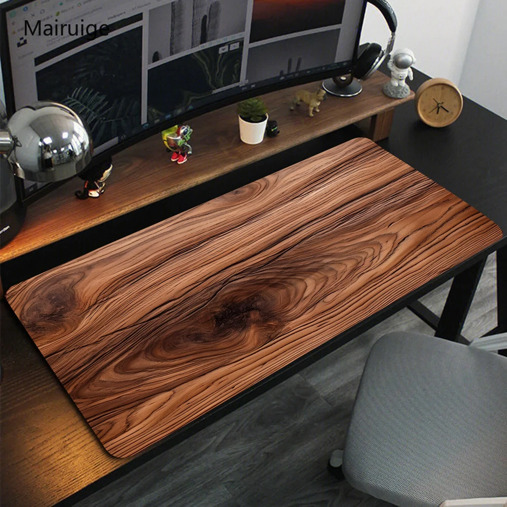 

Vintage Wood Grain Mouse Pads, Large Mouse Pad with Stitched Edges, Precision Stitching, Durable Rubber Base, Desk Mouse Pad