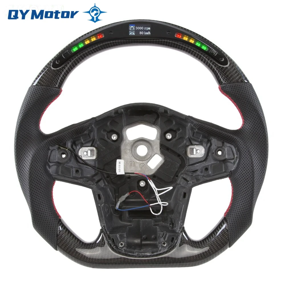 

LED Car Steering Wheel Carbon Fiber Perforated Leather For Toyota Supra A90 GR MK5 2019 2020 2021 2022 Racing Sport Wheel