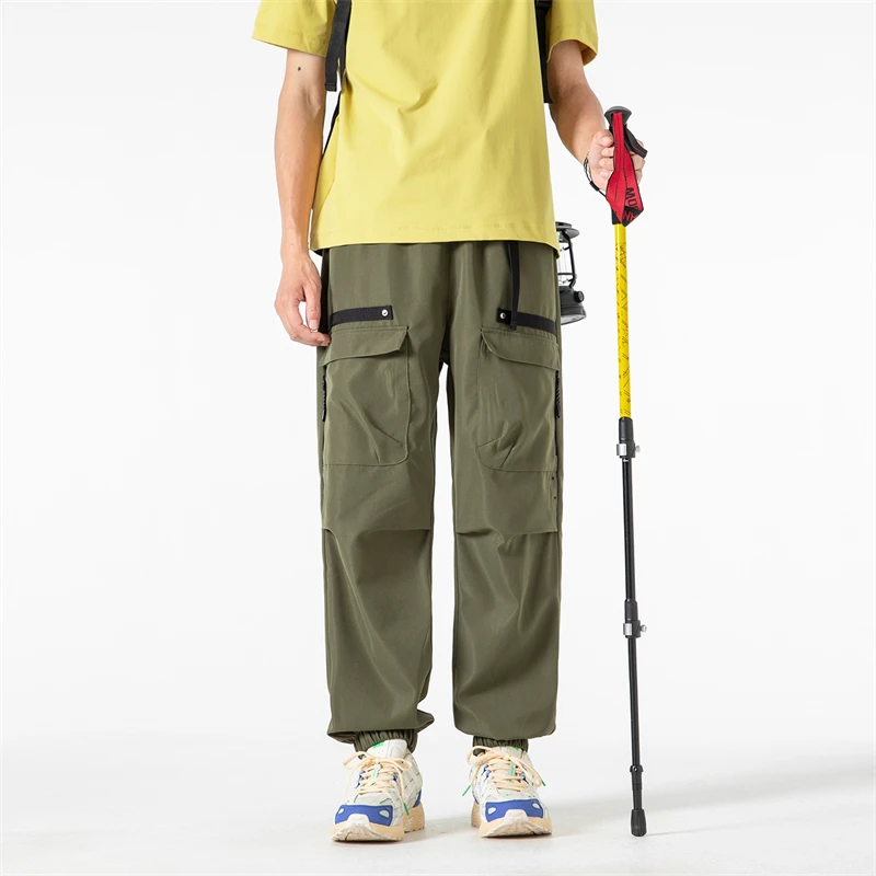 

Свободные дышащие брюки-карго, мужские весенне-осенние повседневные спортивные свободные брюки для пешего туризма, альпинизма с несколькими карманами