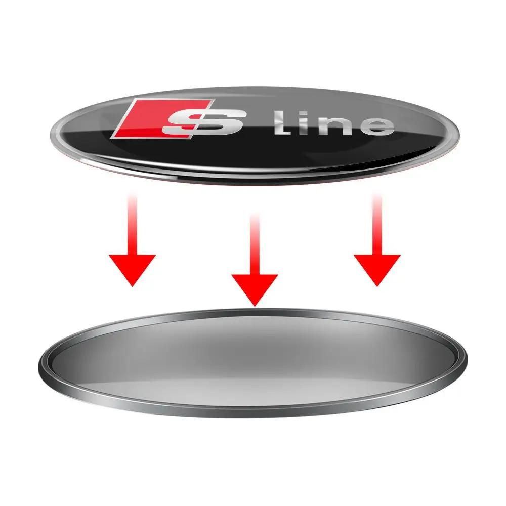 1pc 3D Oval Car Emblem Ellipse Logo Badge Decal Decorative Stickers For Audi Sline A3 A4 B8 8P B9 8V B6 A5 B7 A1 Car-Accessories view 5