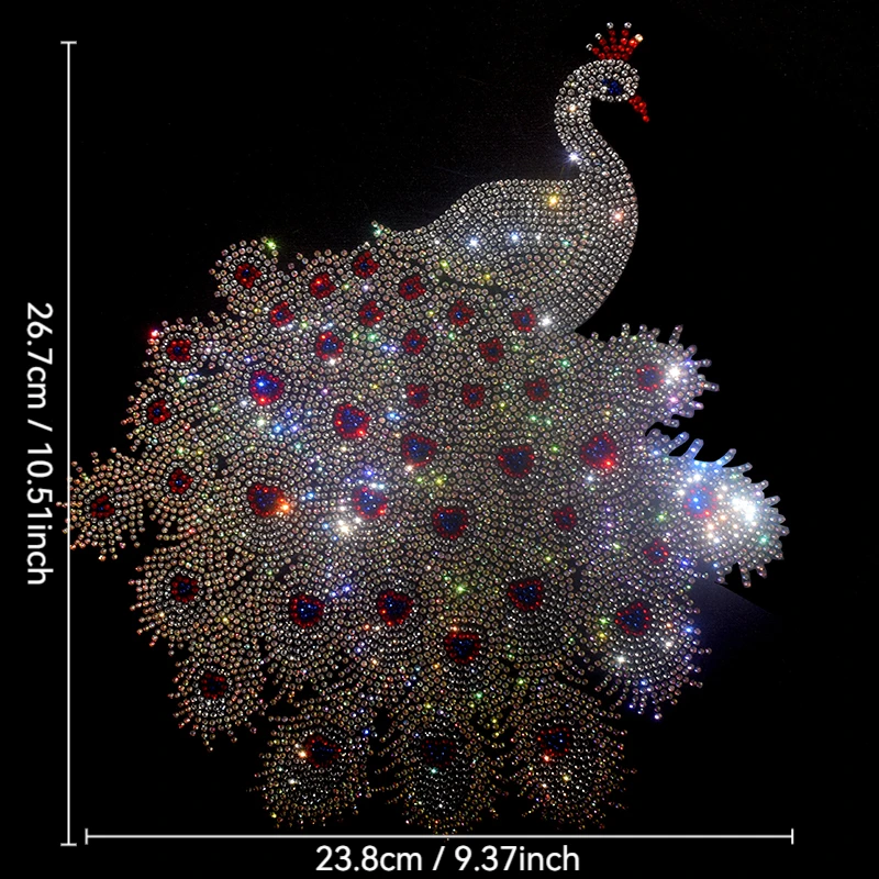 

Shangda Fabric Patch Shiny Peacock Hot Diamond Sequin DIY Clothes T-shirt Decorative Patch Clothing accessories