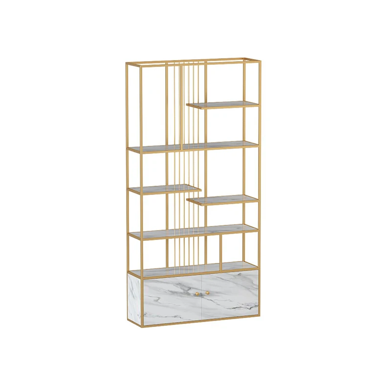 Shelf Light luxury floor-to-ceiling multi-layer bookshelf Nordic partition display shelf Living room storage ra