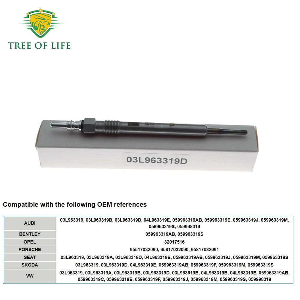 4PCS 03L963319D Glow Plug 4.4V For Audi A4 A3 A5 A6 A7 A8 Q2 Q3 Q5 Q7 TT 059963319AB 03L963319 04L963319B 059963319S 059963319C