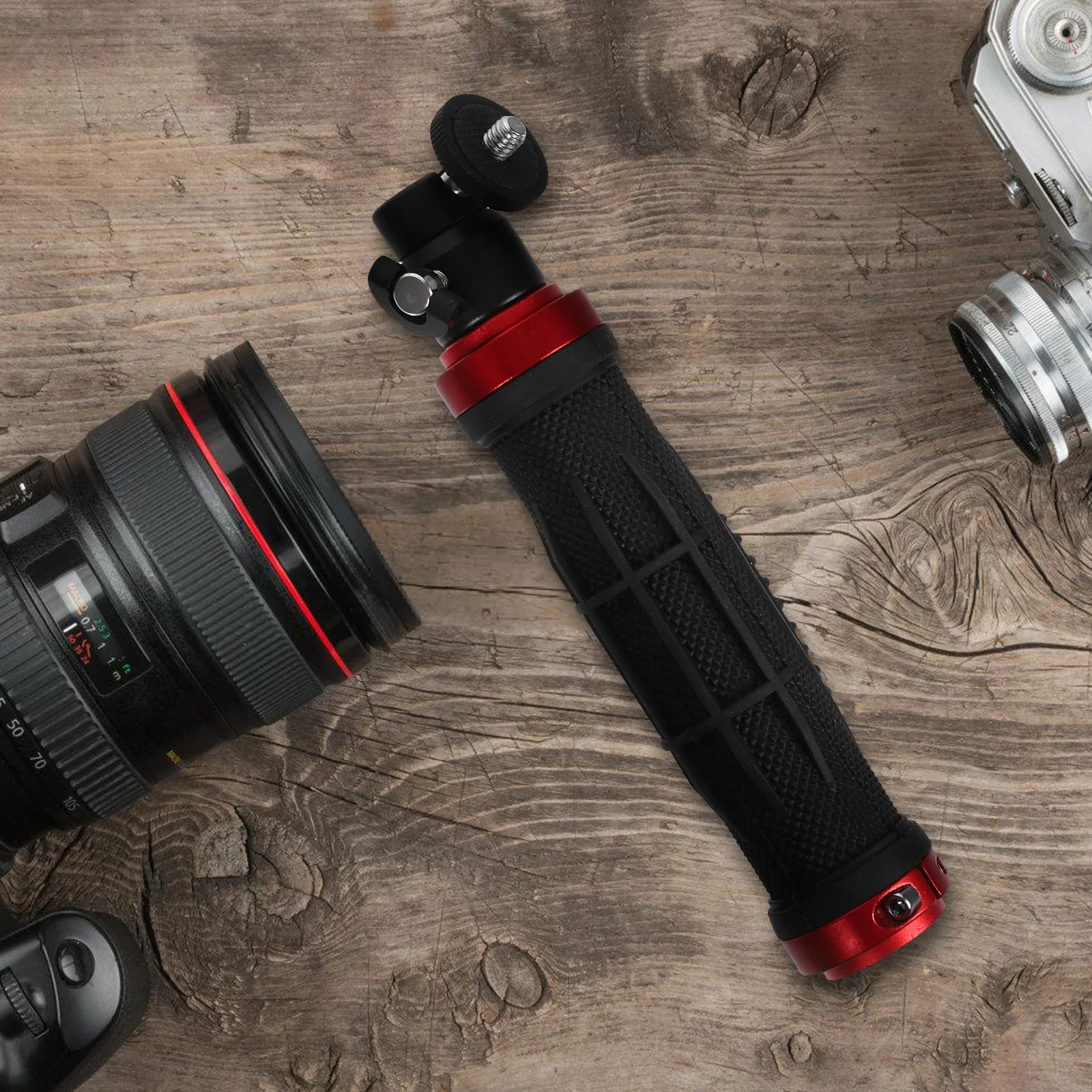 

Handheld Stabilizer Camera Photography Aluminum Alloy LED Light Black Screw Hole Compatible Universal Handle Grip Video DSLR