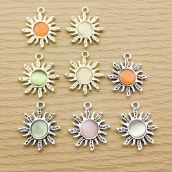 10pcs Rhinestone Sun Charm for Jewelry Making Earring Necklace Pendant Diy Accessories Alloy Metal