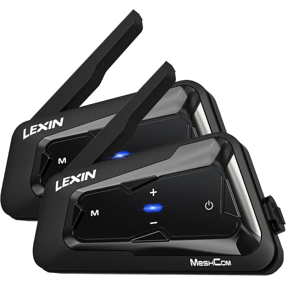 MeshCom Motorcycle Bluetooth Headset, Mesh Group Helmet Communication System, Support Audio Multitasking