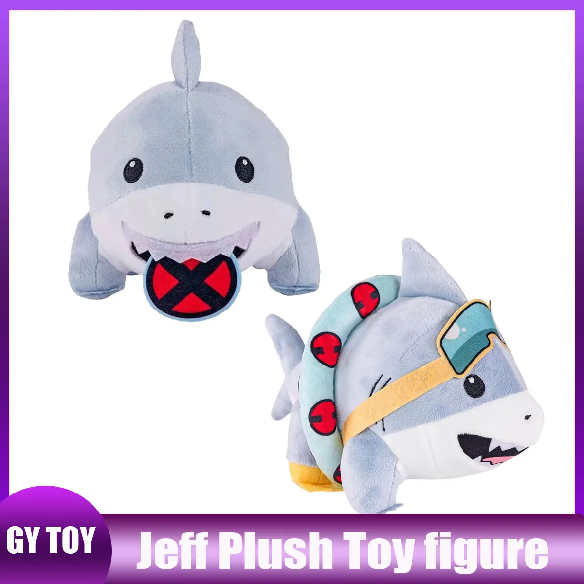 Jeff Plush Toy Cartoon Jeff The Land Shark Stuffed Kawaii Anime Online Star Shark Plushie Soft  Custom Doll Kids Toy Gift