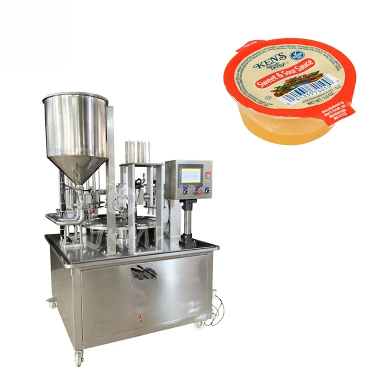 Auf Lager Hochgeschwindigkeits-Abfüll- und Verschließmaschine für süße Saucenbecher, Abfüllmaschine für Zahnsteinsauce