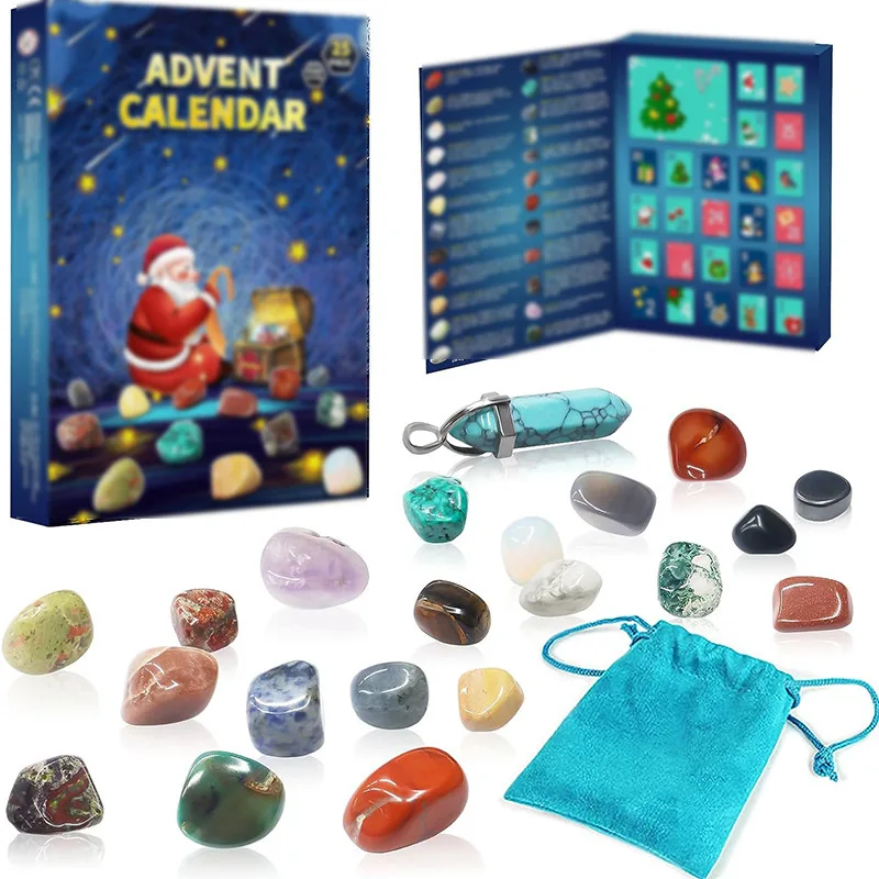 

Amazon 24 Days Countdown Christmas Advent Calendar Crystal Ore Blind Box Children's Holiday Gift Set Customized