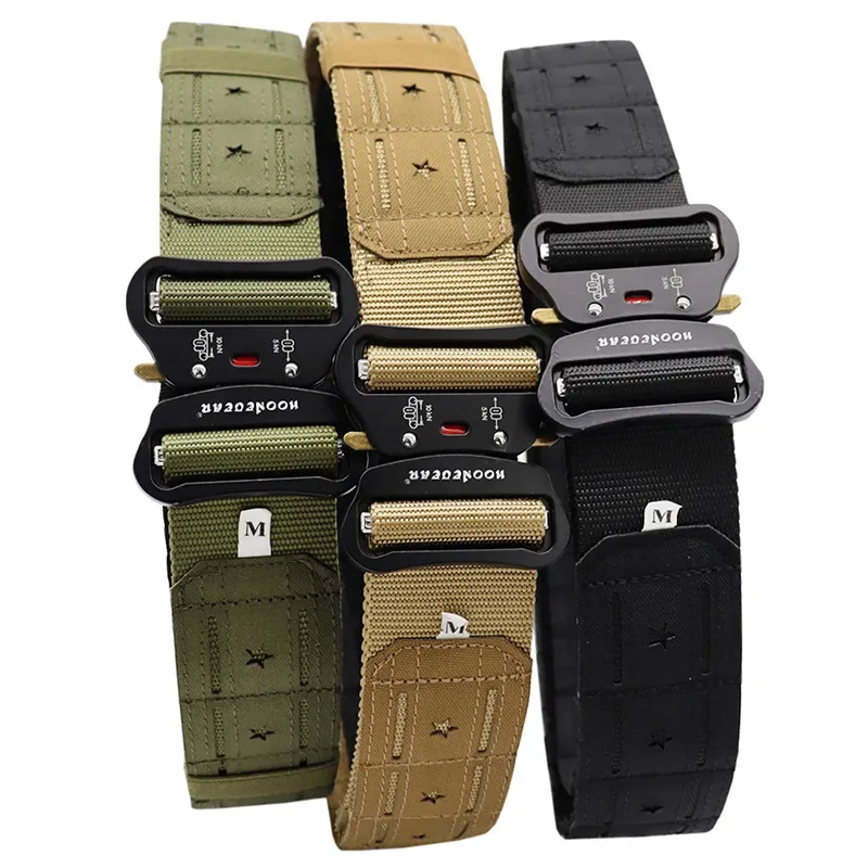 Tactical Laser Cut MOLLE Belt Set Double Layer Waist Rig Quick Buckle Outdoor Airsoft Hunting Adjustable Nylon Combat Waist Belt