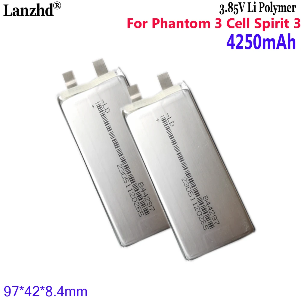 3.8V Battery Cell for DJI Phantom 3 Drone PH3 3P/3S/3A/3 SE 4K Li-Po 15C Phantom 3 Cell Spirit 3 4250mAh 844297