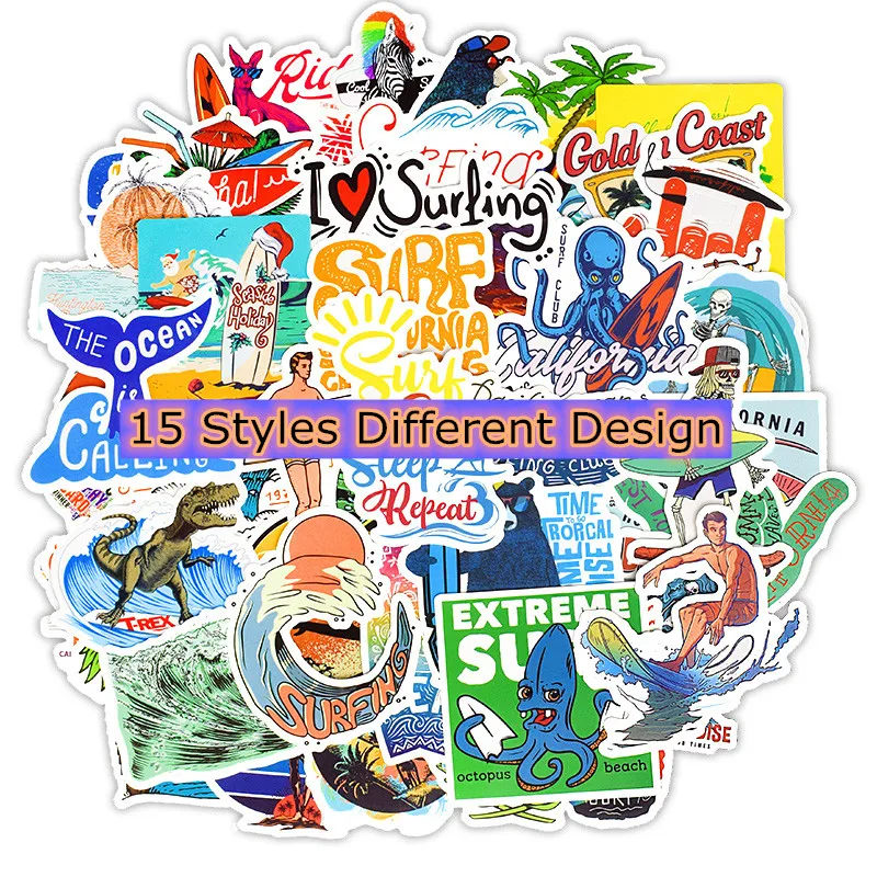 

50Pcs/Pack 15 Styles Different Design Laptop Sticker Waterproof Decal Stickers for Macbook Pro Air 13 15.6 HP/ Lenovo /Dell