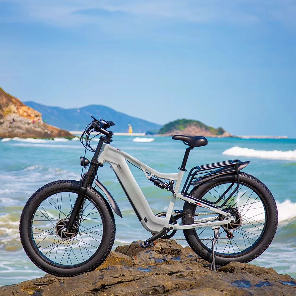 Bicicletta da montagna Doppio motore 2000w 3.0 Fat Tire Mountain E-Bike per adulti