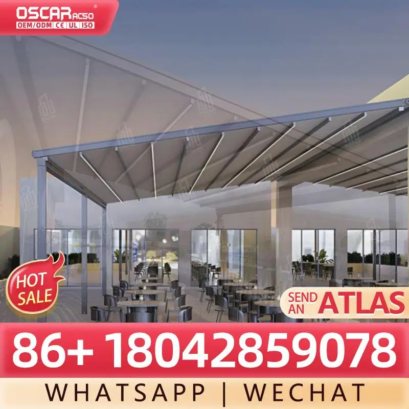 

Retractable Aluminum Patio Awning for Outdoor Deck Garden Balcony Retractable Canopy Pergola