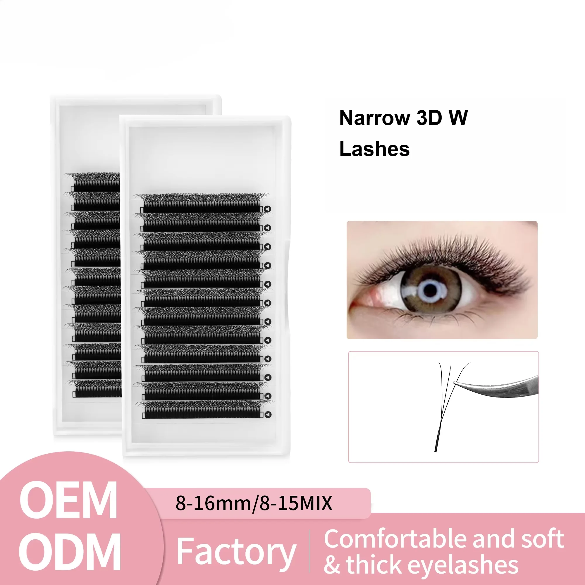 YY Lashes 3D 4D 5D Narrow Shape Eyelash Extensions Volume Pre-made Fans False Eyelashes Trays Cruelty-Free NaturalHandmade