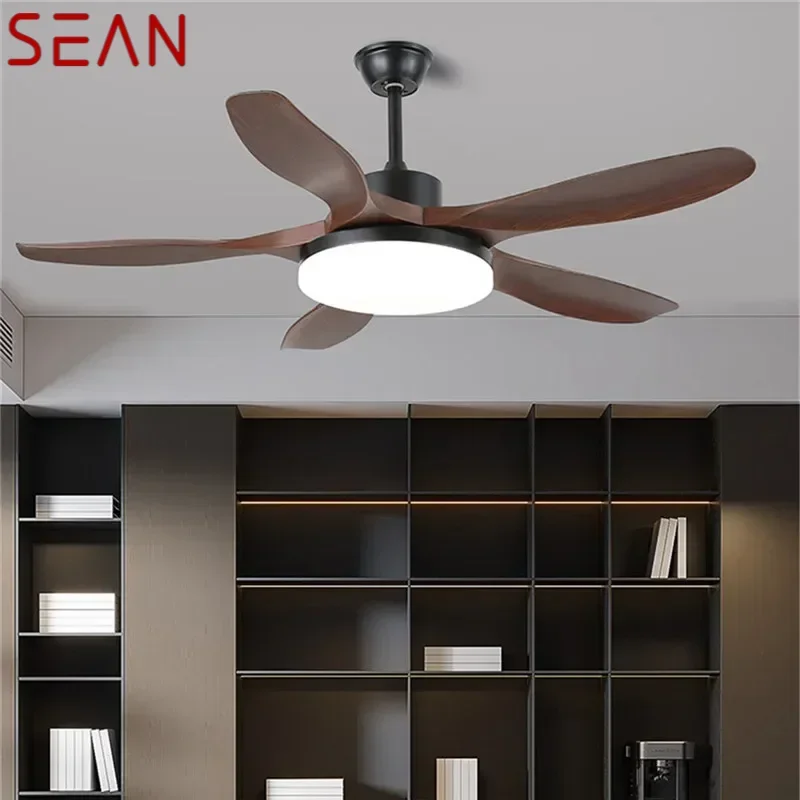 SEAN-ventilador moderno de lujo para sala de estar, restaurante, dormitorio, estudio, ventilador de techo LED, luz de ventilador eléctrico remoto