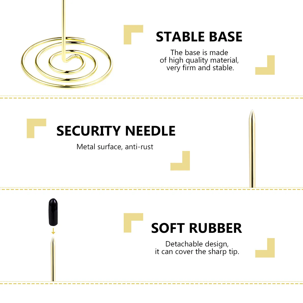 2Pcs Metal Menu Summons Fork Premium Receipt Needle Folder Anti-Skid Bill Holder for Office Restaurant Use Menu Summons Fork