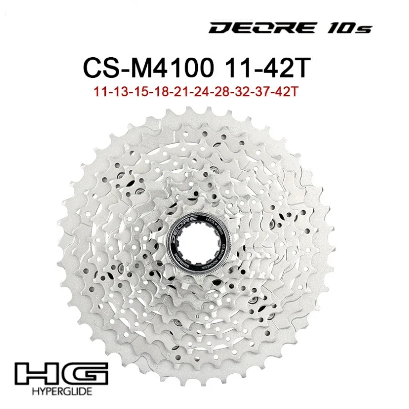 Deore CS-M4100 Cassette 10S K7 11-42T 46T Mountain Bike Sprocket x10 chain 10V MTB Flywheel M4100 10 Speed Freewheel Bike Parts