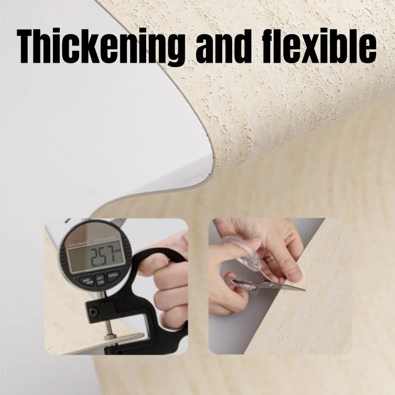 40cm Textured Thickening Wall Panels Soft Imitate Roman Travertine Slate Wallpaper Scalable Flexible Self-adhesive Wall Stickers