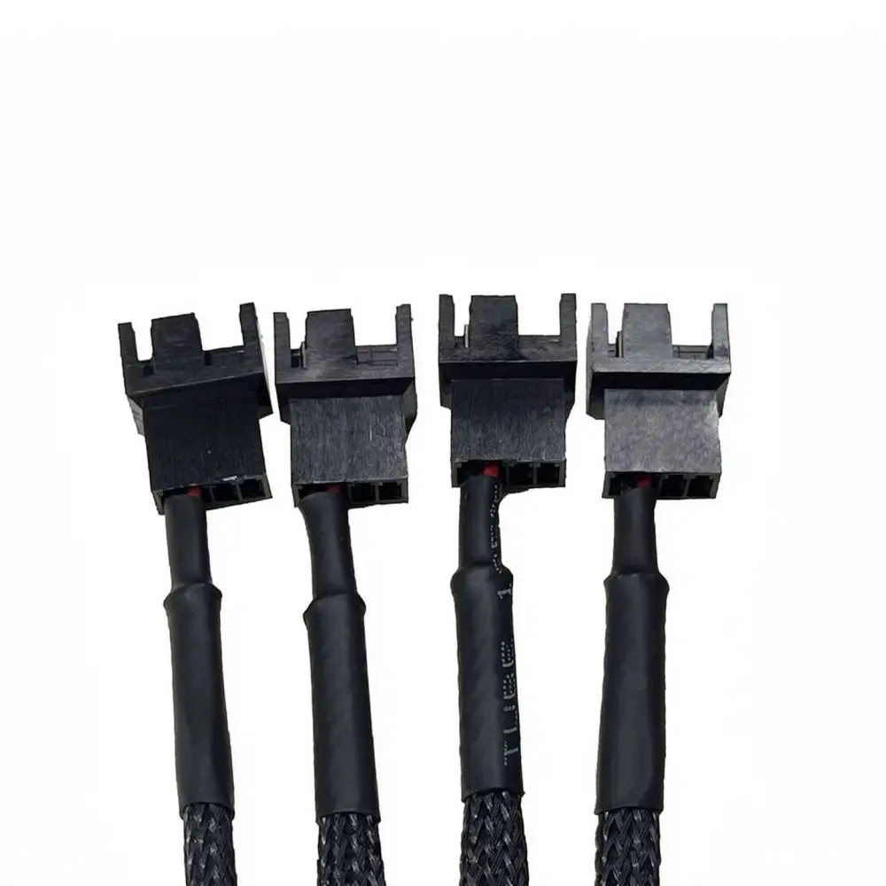 6Pin To Small 4Pin Fan Power Extension Cord Nylon Braided PC Case Cooling Hub Adapter Cable For Computer Management
