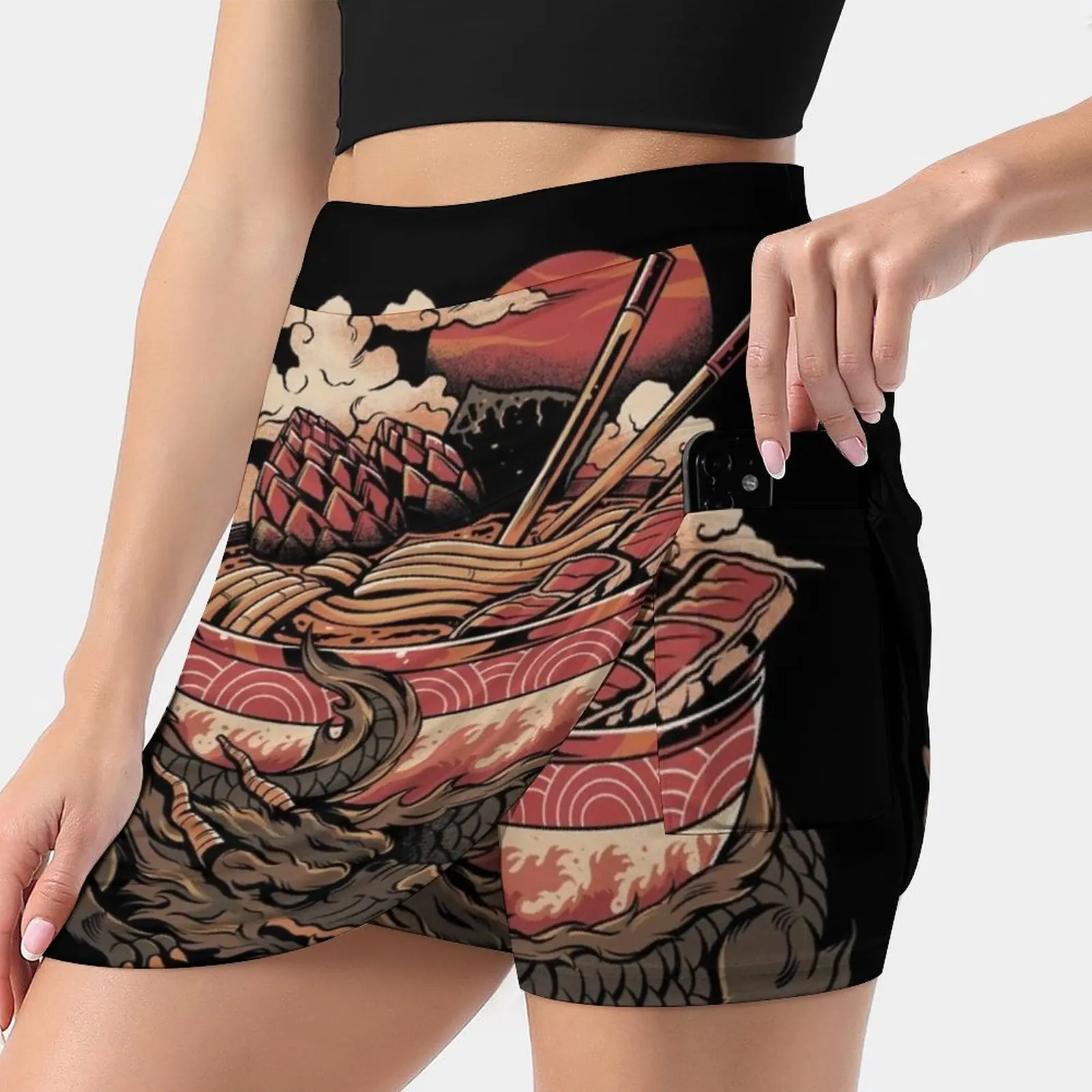 Dragon'S Ramen Skirts Woman Fashion 2022 Pant Skirt Mini Skirts Office Short Skirt Japan Japanese Kaiju Monster Japaneseart