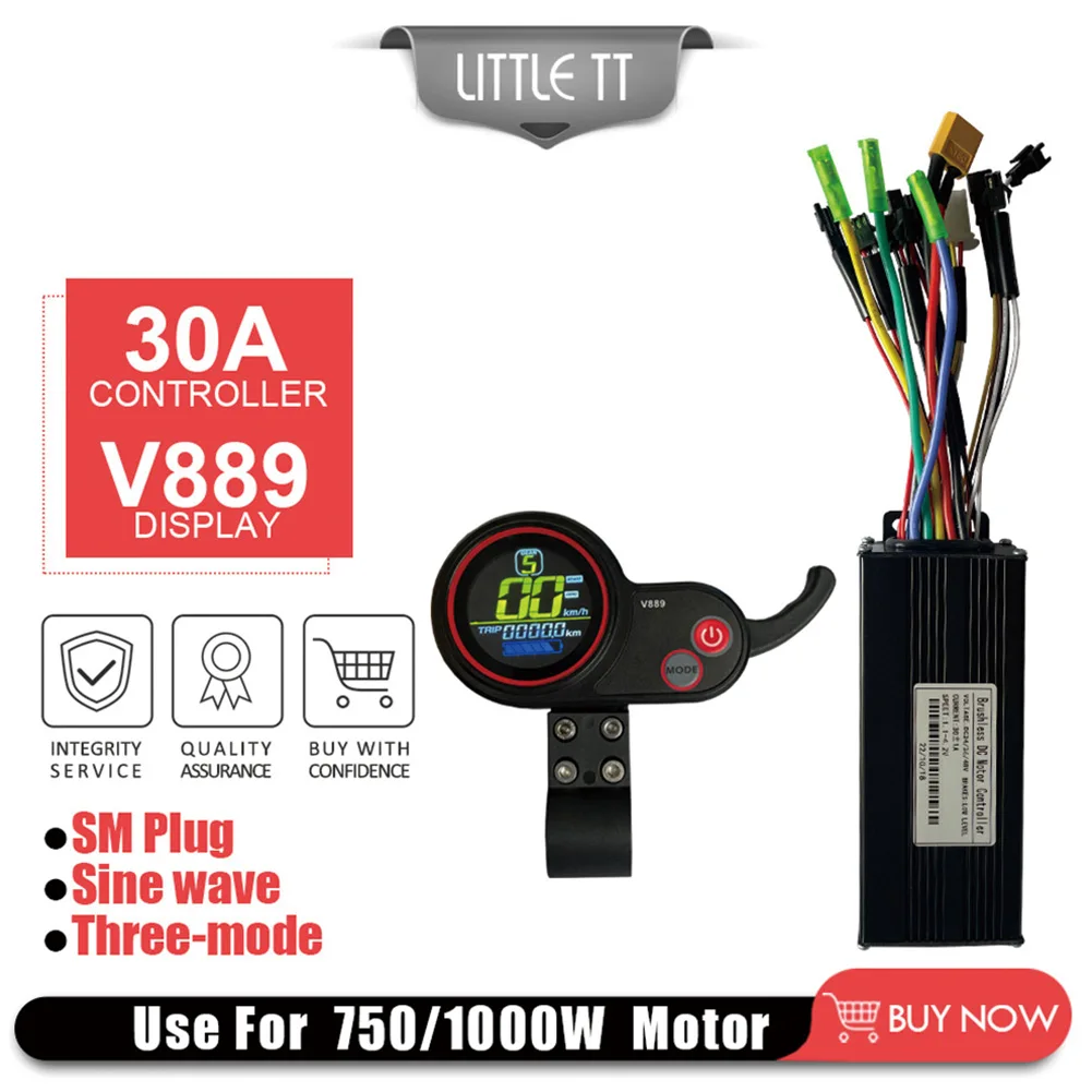 Enhance Your Electric Bike and Scooter Performance with 36 48V 30A 750/1000W Sine Wave Controller + V889Display Control Panel