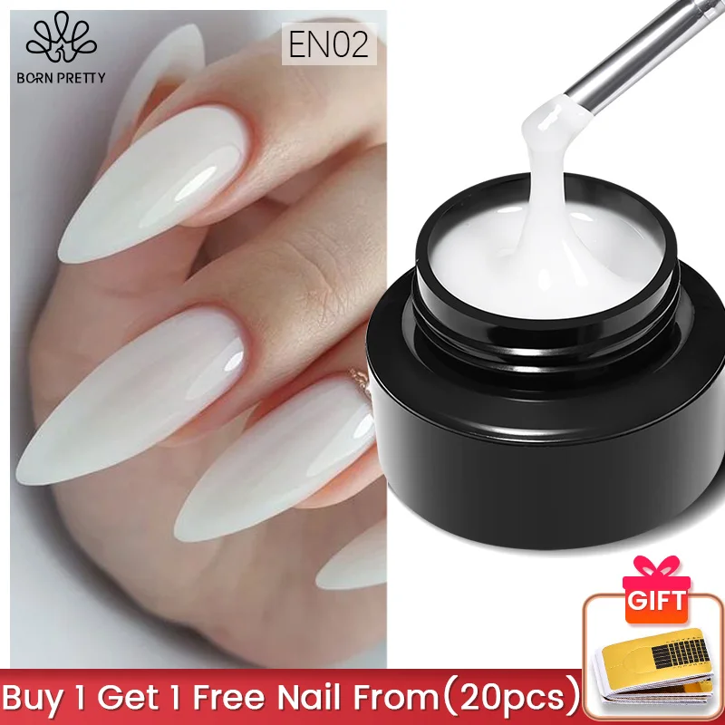 BORN PRETTY Milky White Clear Pink Color Jelly Extension Nail Gel Polish 60/30ml Soak Off UV LED Gel Varnis Semi Permanent