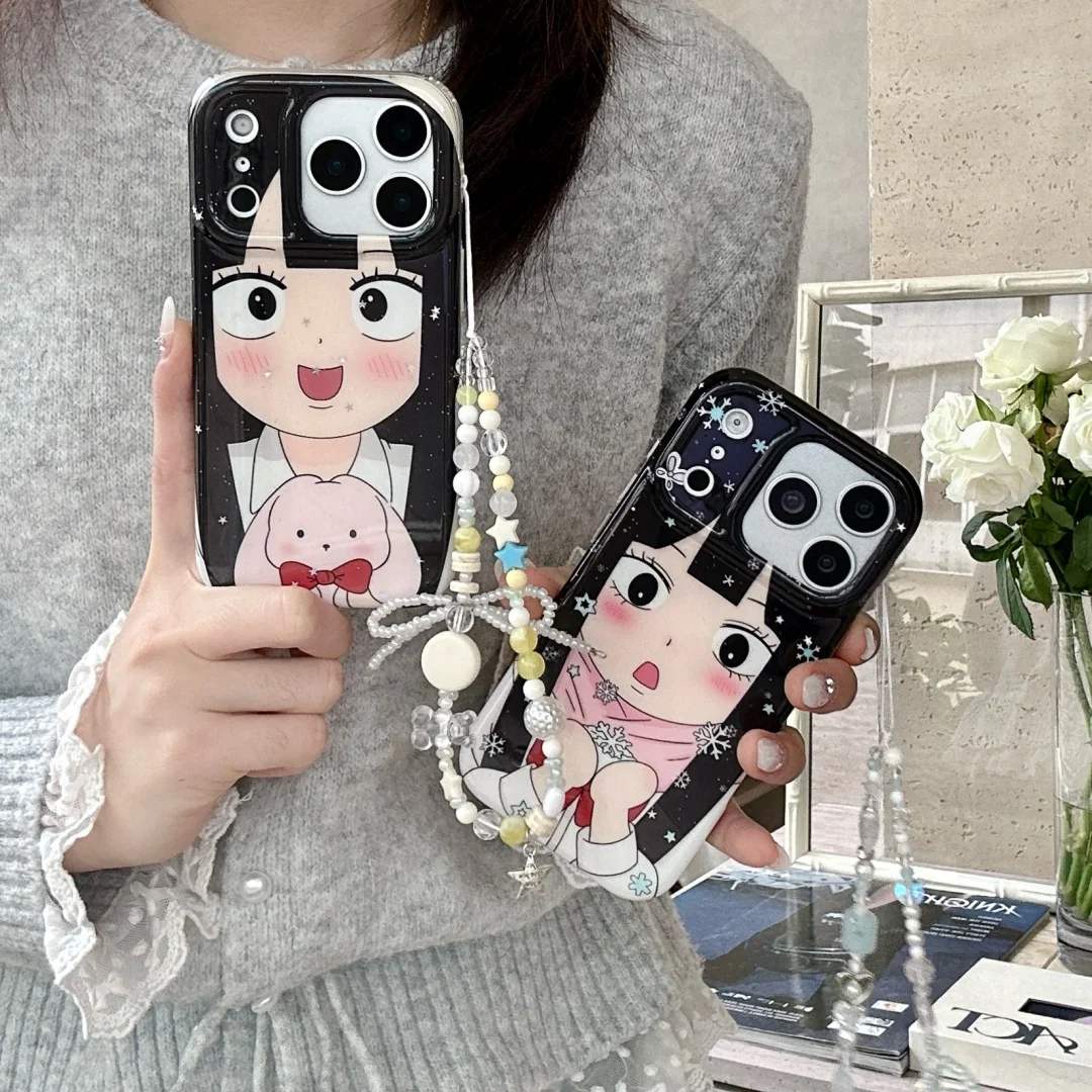 

Anime Girls Personality Cool lovely Y2K Fashion Art Creative Phone Case For iPhone 17 16 15 14 13 Pro Max Plus Hard Chain Shell