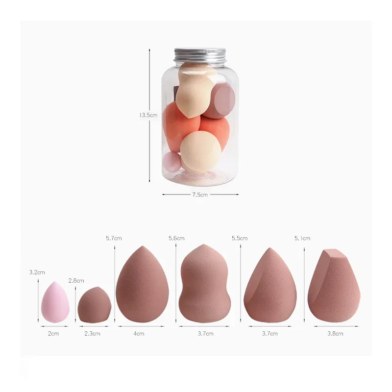 Esponja de maquillaje de doble uso, huevo de belleza seco y húmedo para base, resaltador líquido, colorete, corrector, esponjas en forma de gota de agua, herramienta de maquillaje, 8 Uds.