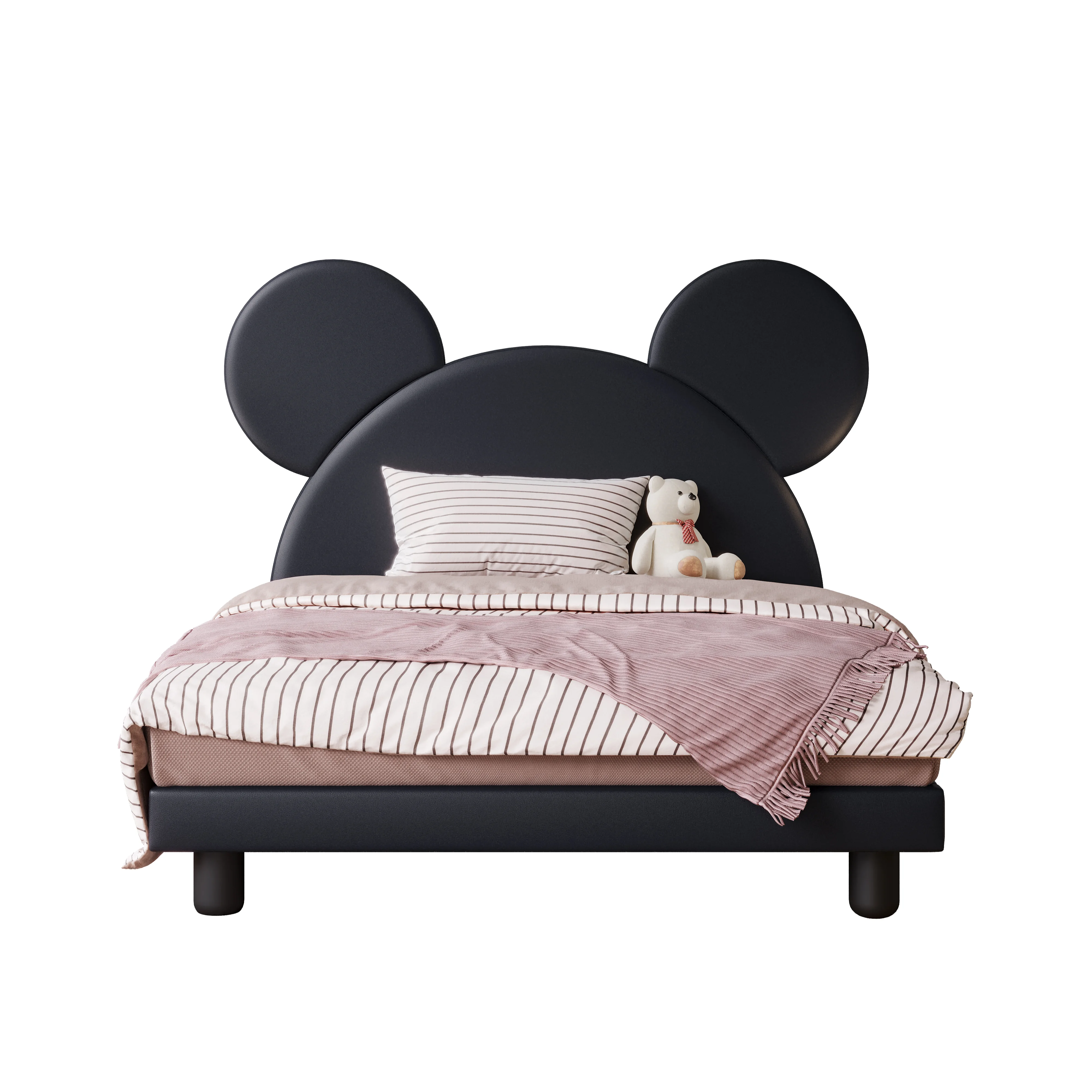 for Tech Fabric Queen Size Up-holstered Beds Lovely Headboard Platform Custom Children Bed with Nightstand