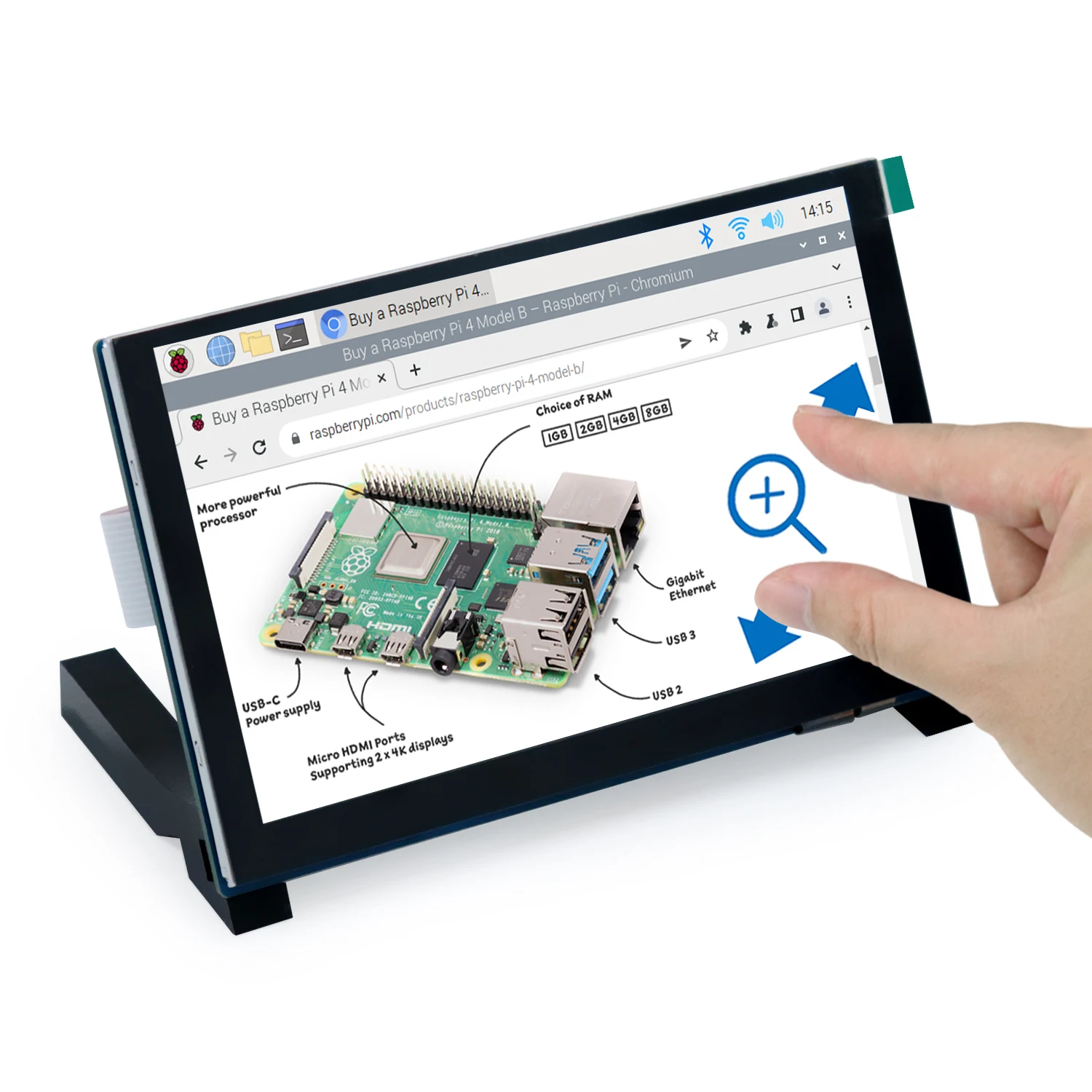 Raspberry Pi5 8GB＆タッチパネルディスプレイ Freenove-タッチスクリーンモニター、raspberry pi 5、4 b、3 b、a