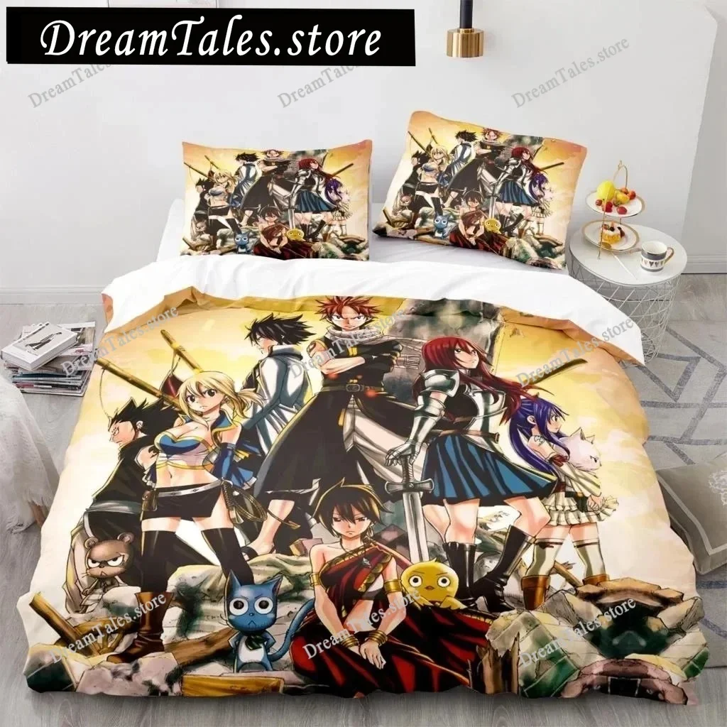 

3D Printing Fairy Tail Anime Bedding Set Duvet Cover Bed Set Quilt Cover Pillowcase Comforter King Queen Size Boys Adult Bedding