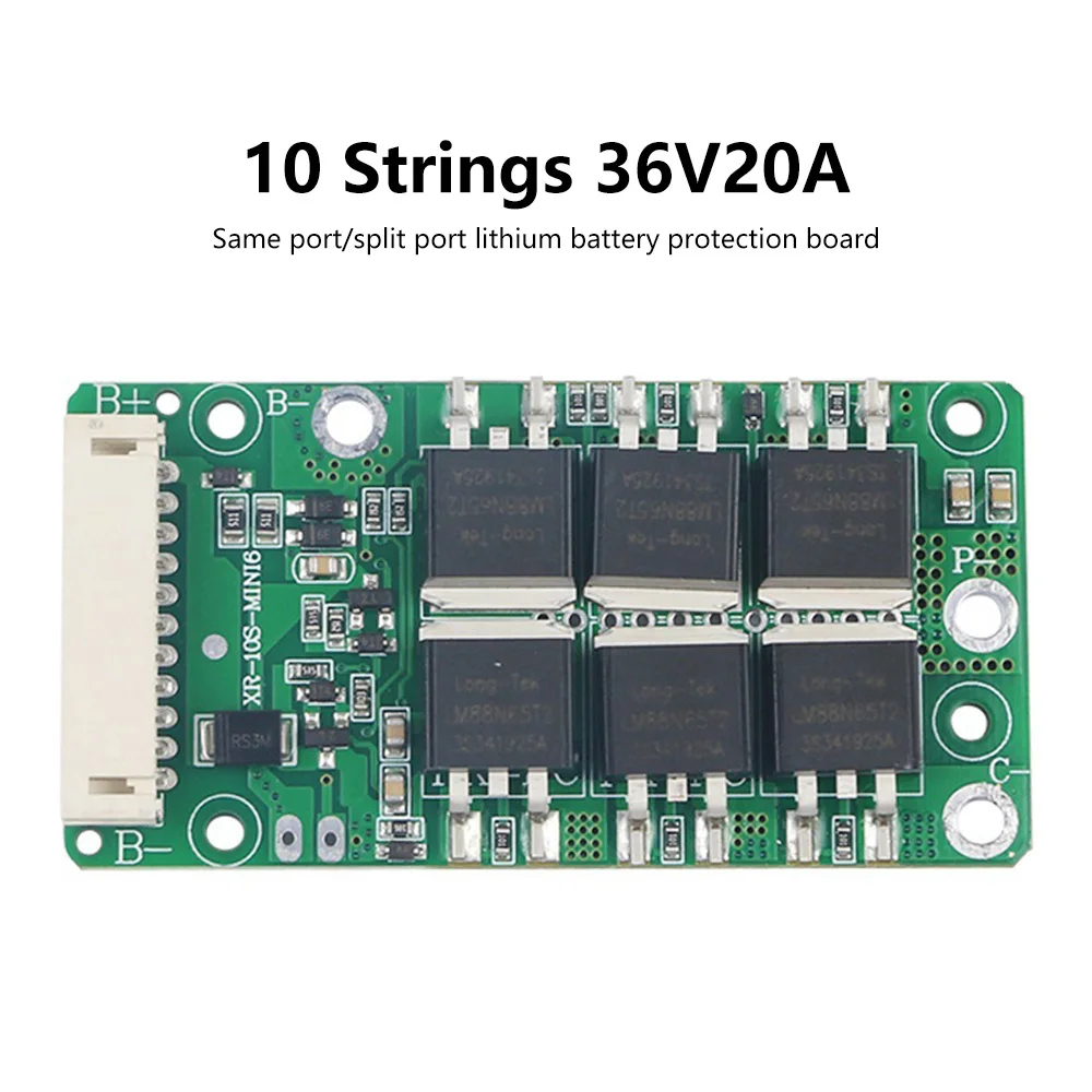 BMS 10S 36V 20A Scheda di protezione carica batteria al litio Circuito di protezione carica bilanciamento 18650 Parte caricabatterie bilanciatore cellulare