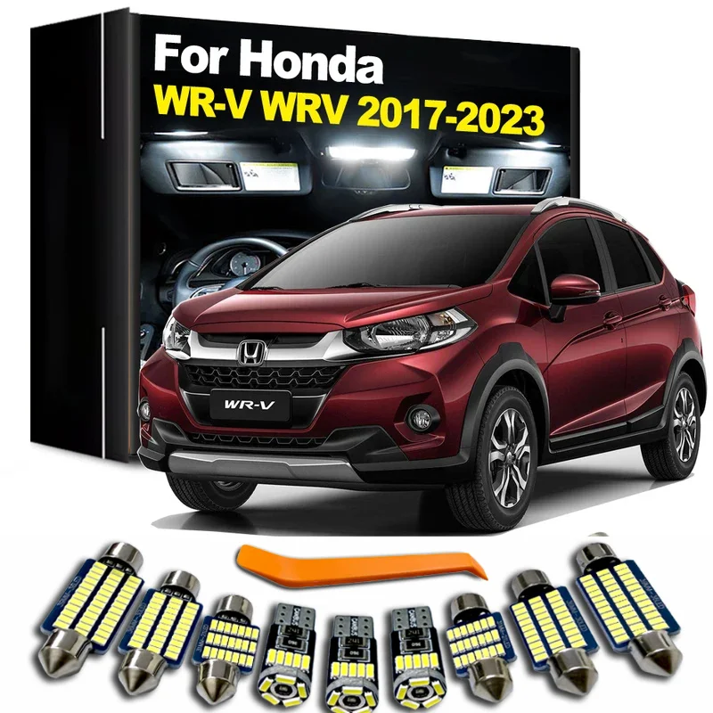 8Pcs LED Interior Dome Reading Light Bulb Kit For Honda WR-V WRV 2017 2018 2019 2020 2021 2022 2023 Trunk Lamp Accessories