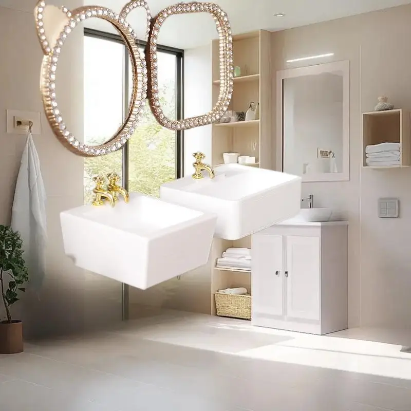 โมเดลอ่างล้างหน้าขนาด 1/12 สำหรับบ้านตุ๊กตา; อุปกรณ์ตกแต่งเฟอร์นิเจอร์บ้านตุ๊กตา