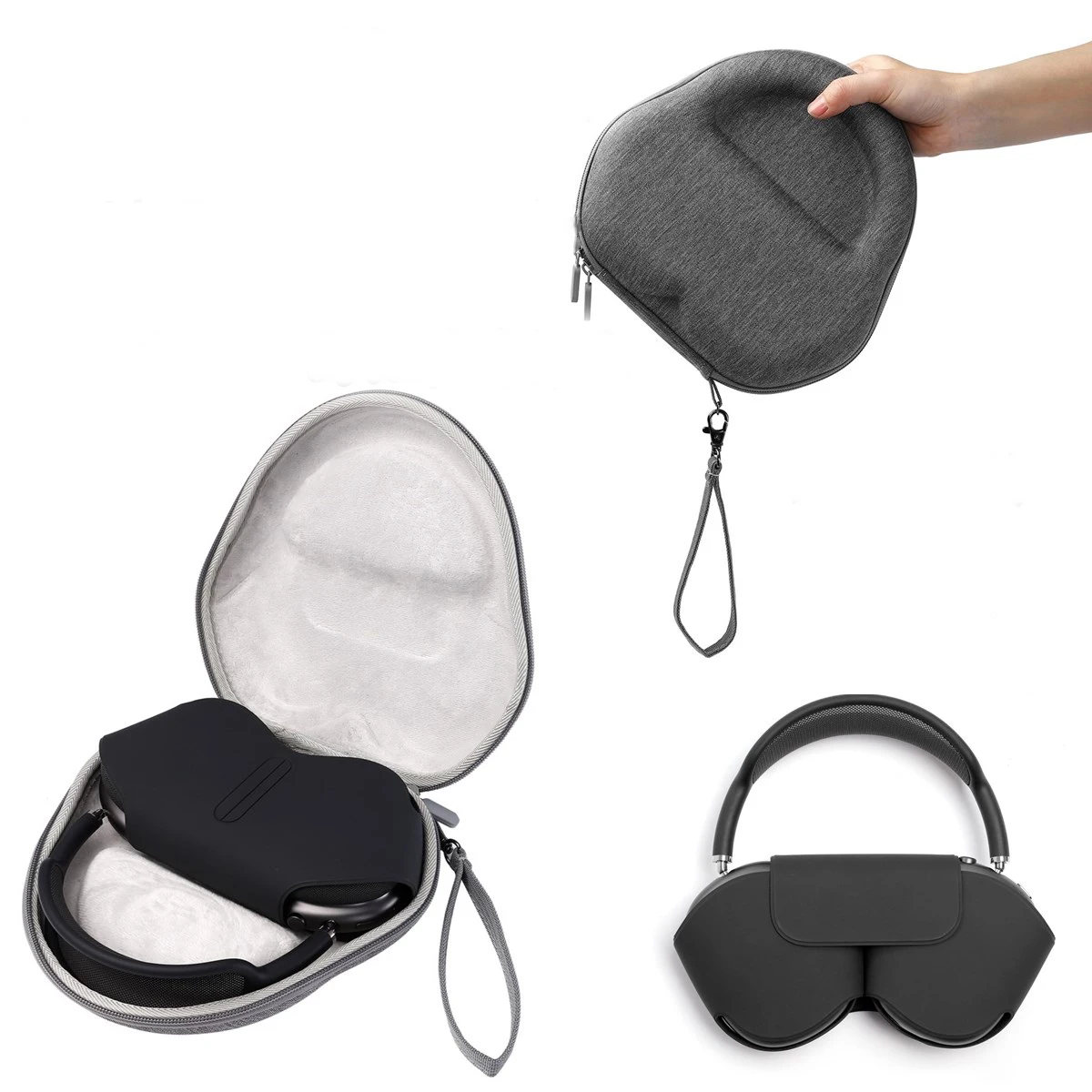 

EVA Hand Strap Design Storage Bag Waterproof Travel Protective Case Carrying Box Cover for Air pods Max Wireless Headset