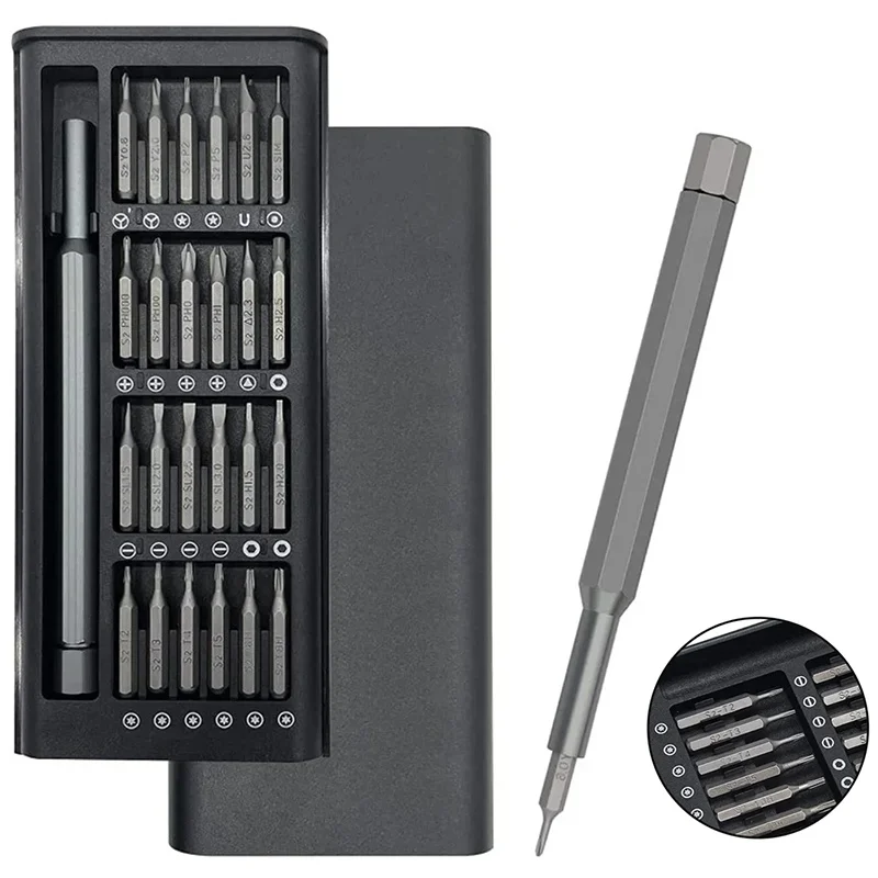 مفك مجموعة المغناطيسي مفك برغي دقيق مجموعة 25 في 1 مفك مغناطيسي رئيس آيفون ساعة كاميرا نظارات أداة إصلاح
