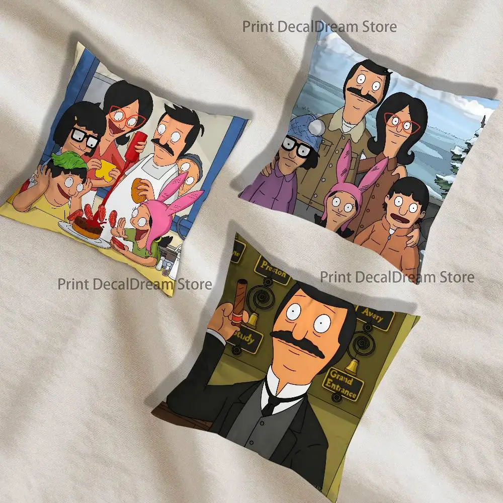 

Anime B-Bobs B-Burgers Printed Pillow Cover Cushion Case Simple Sofa Pillow Case No Pillow Core
