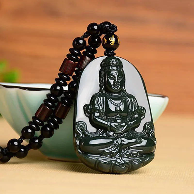 Hetian Jade Guanyin Jade Pendant Xinjiang Hetian Jade Avalokitesvara Pendant Men's and Women's Jade Pendant Wholesale