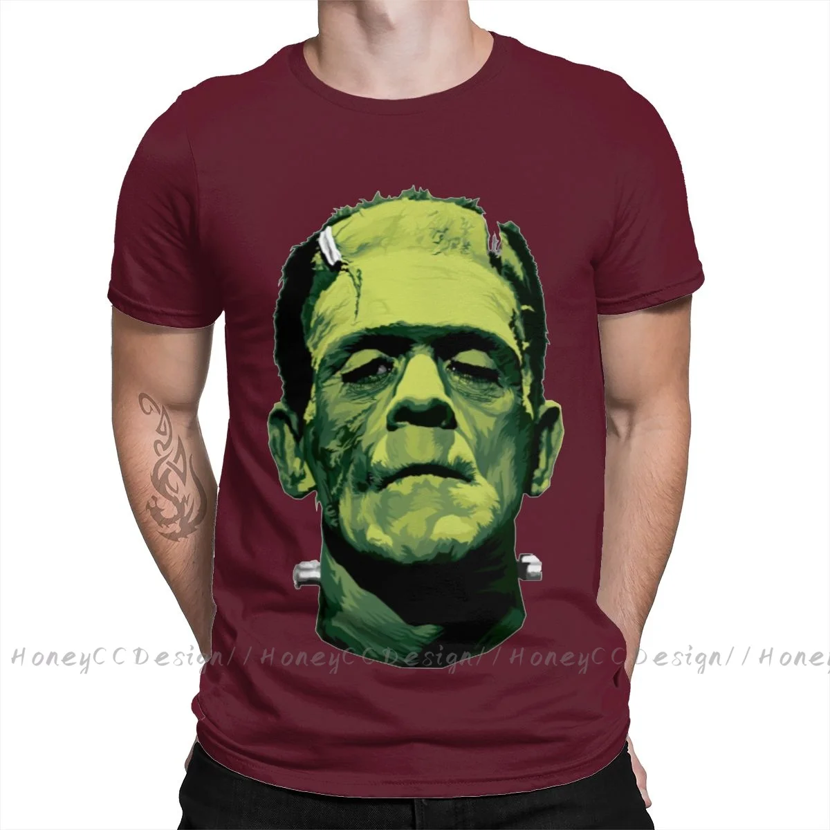 Fashion Frankenstein Men\'s T-shirt The Monster Summer Fashion Round Neck Casual Short Sleeve Quick Drying Plus Size Men Clothing