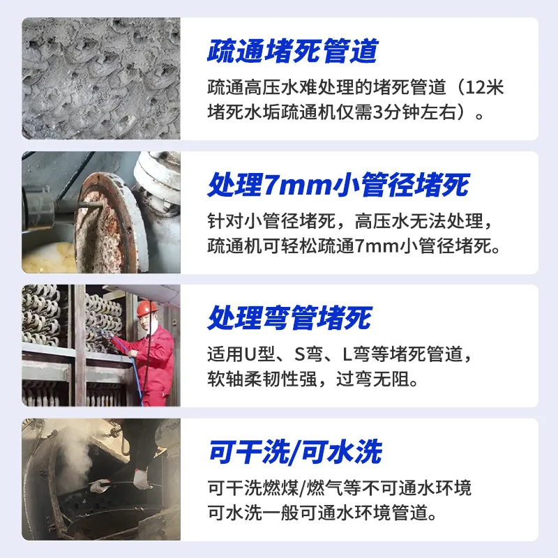 Chemical plant Power plant Speed regulating boiler Pipe cleaning machine Water cooling wall pipe Smoke pipe dredging machine Ind view 2