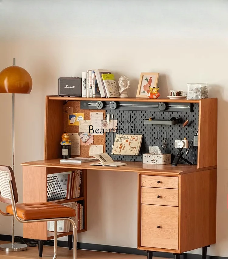 

Solid wood desk small apartment computer desk